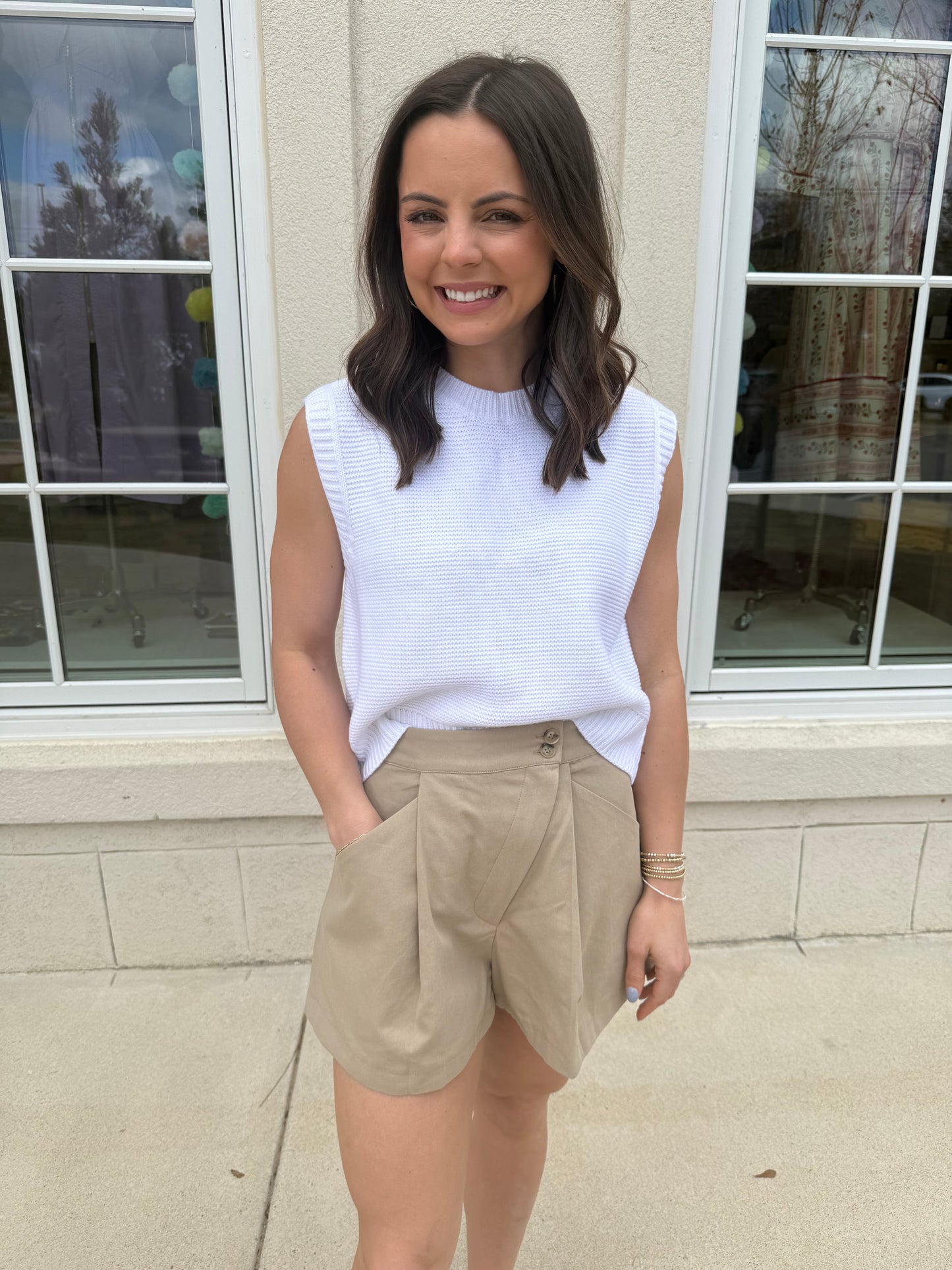 Ivory Simple Knitted Top