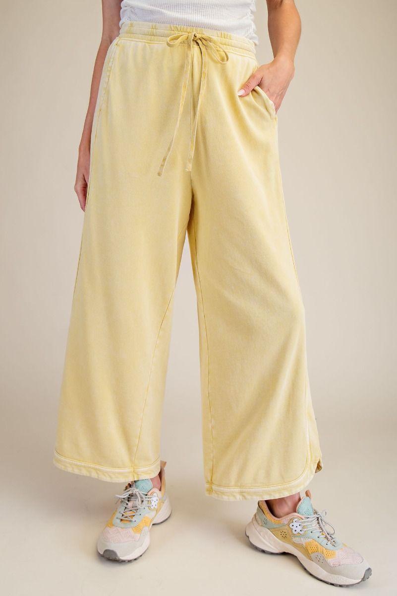 Canary Yellow Mineral Washed Terry Pants