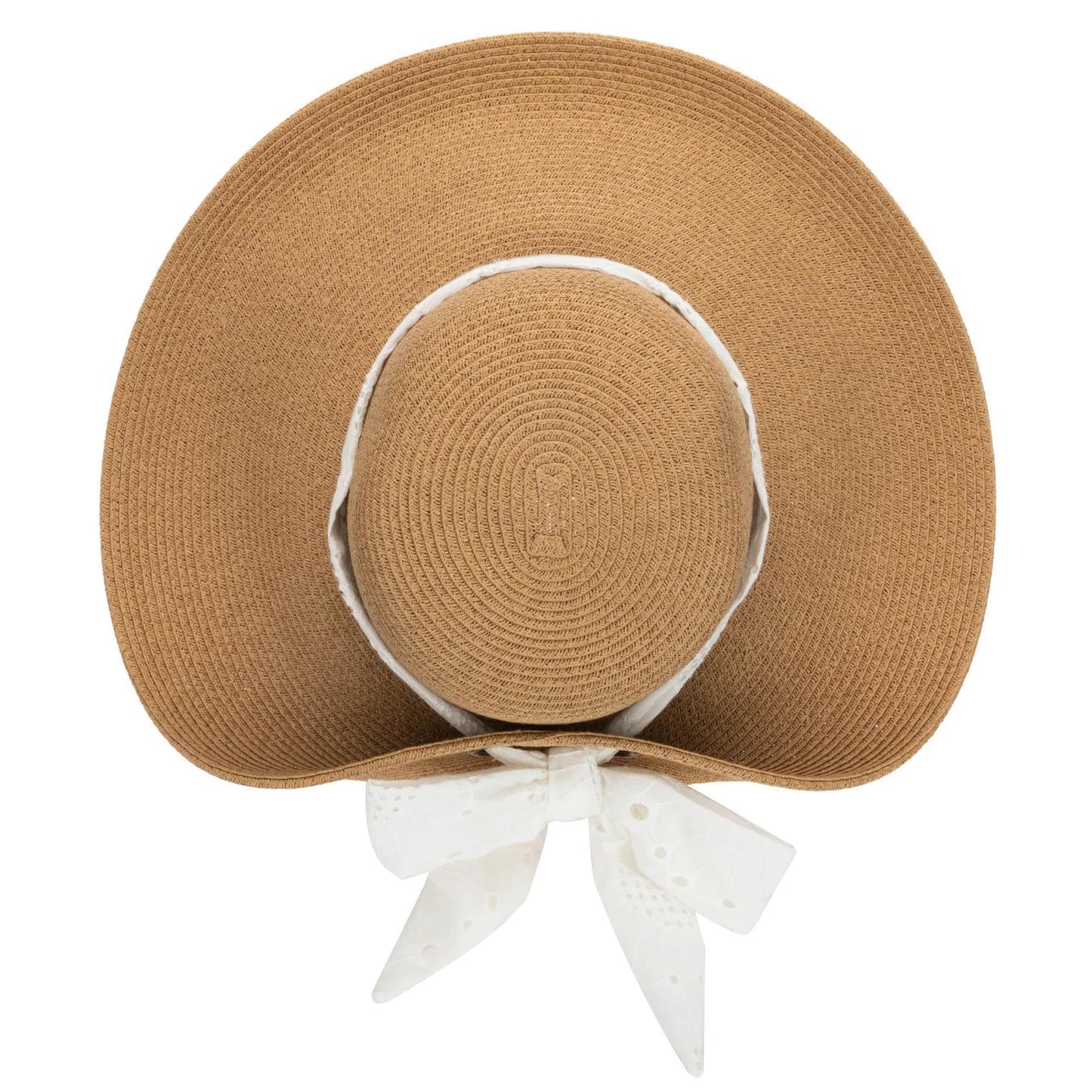 White Eyelet Foldback Sun Hat