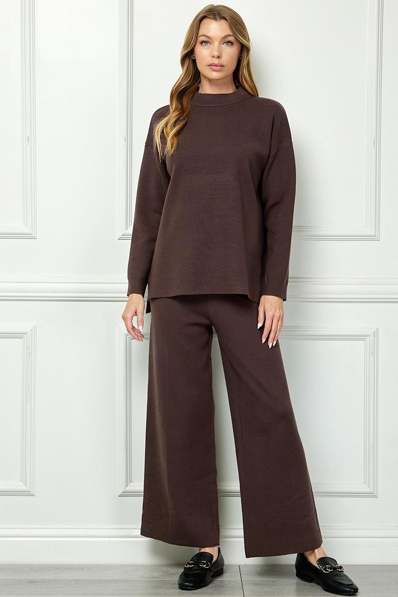 Chocolate Brown Sweater Set