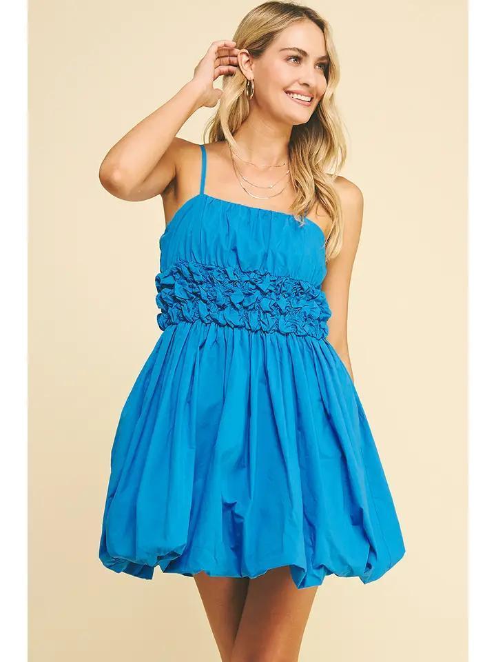 Blue Bubble Hem Mini