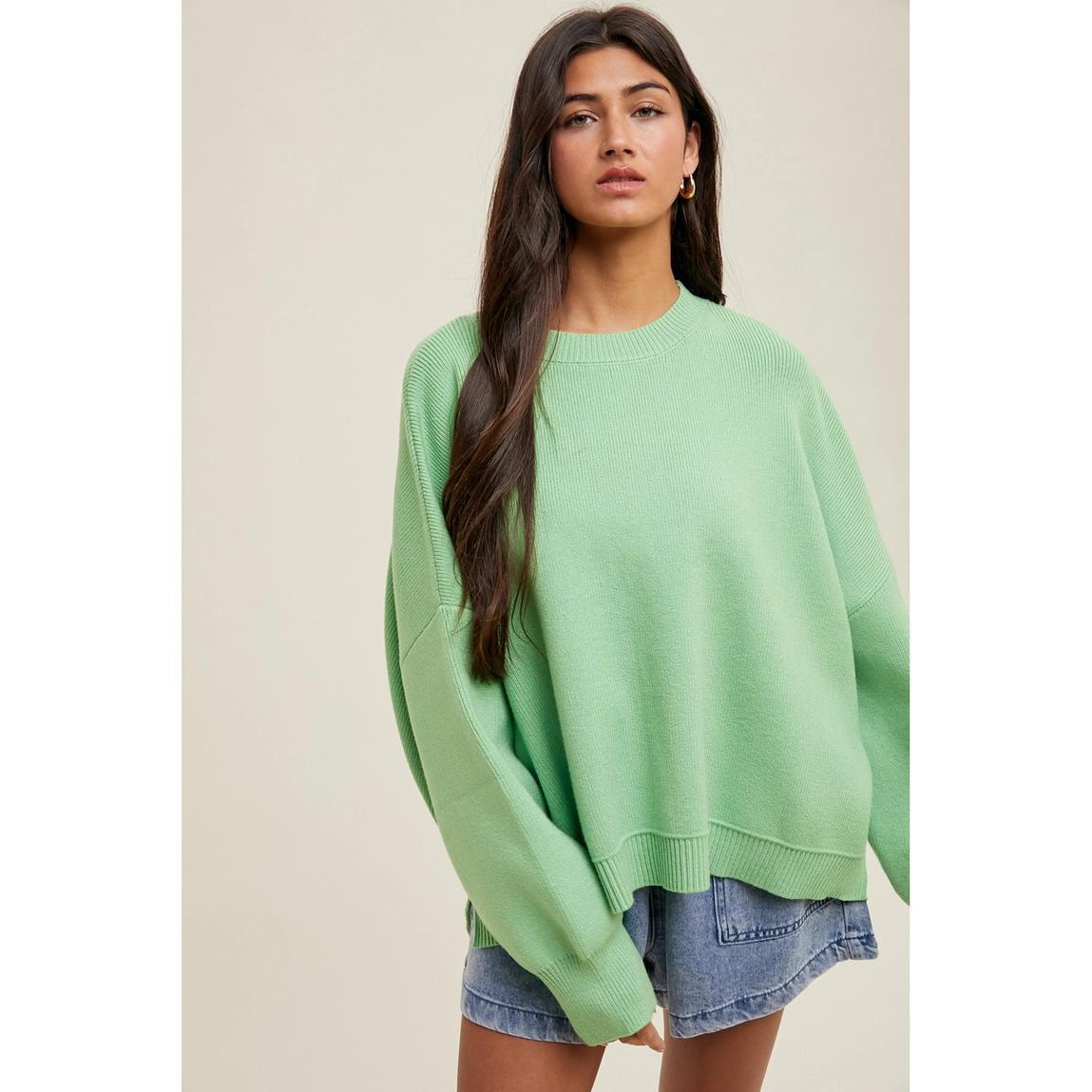 Honeydew Drop Shoulder Sweater