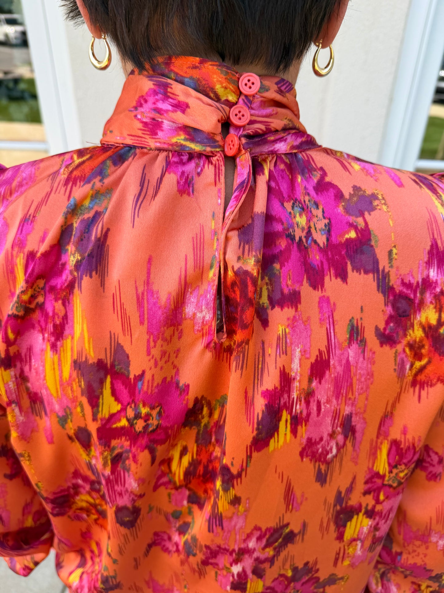 Orange Multi Abstract Top