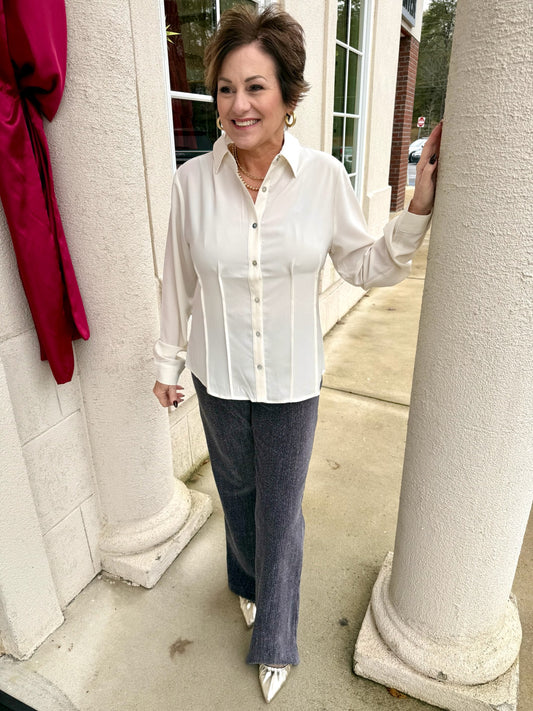 White Pintuck Blouse