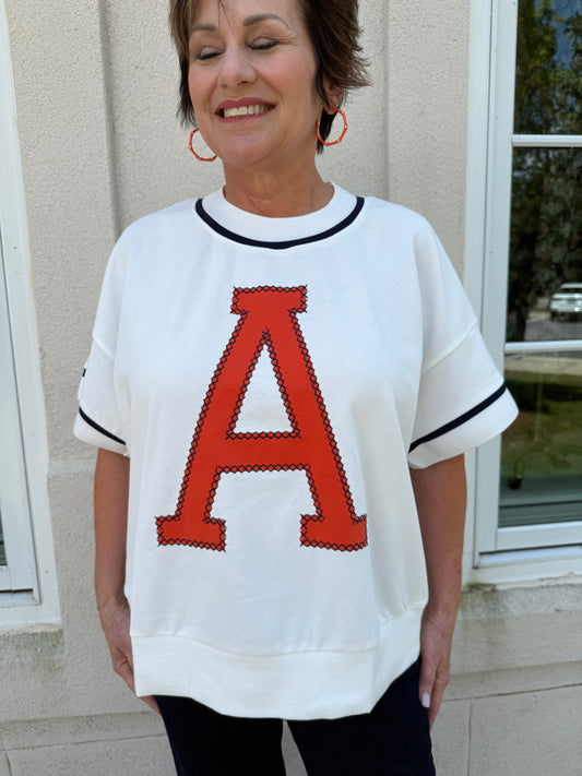 White and Navy Gameday Sweatshirt