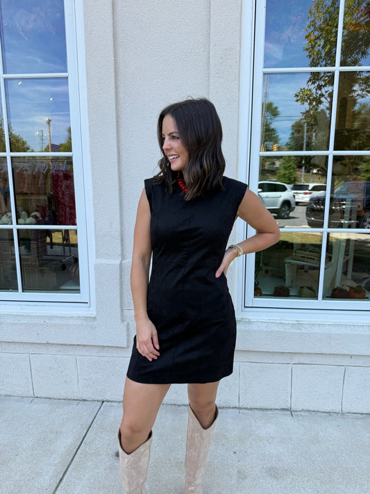 Black Classic Suede Dress