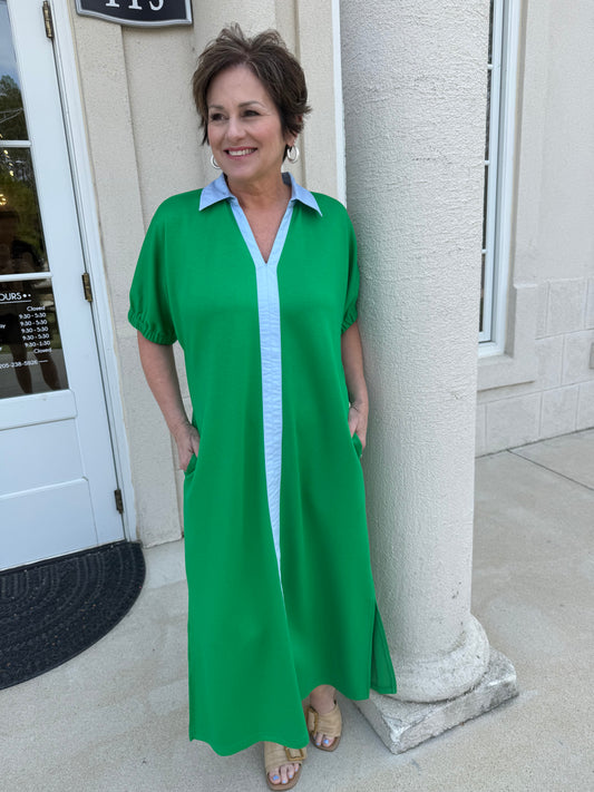 Green Side Slit Midi