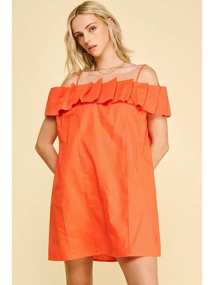 Burnt Orange Off Shoulder Mini