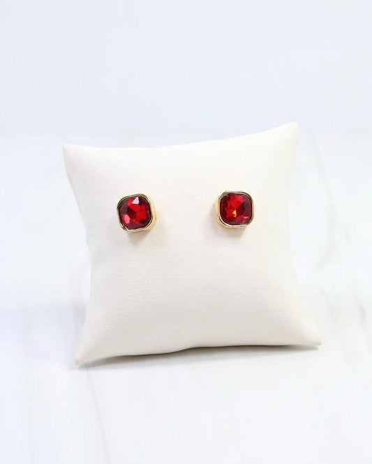 Fontaine Red Crystal Stud