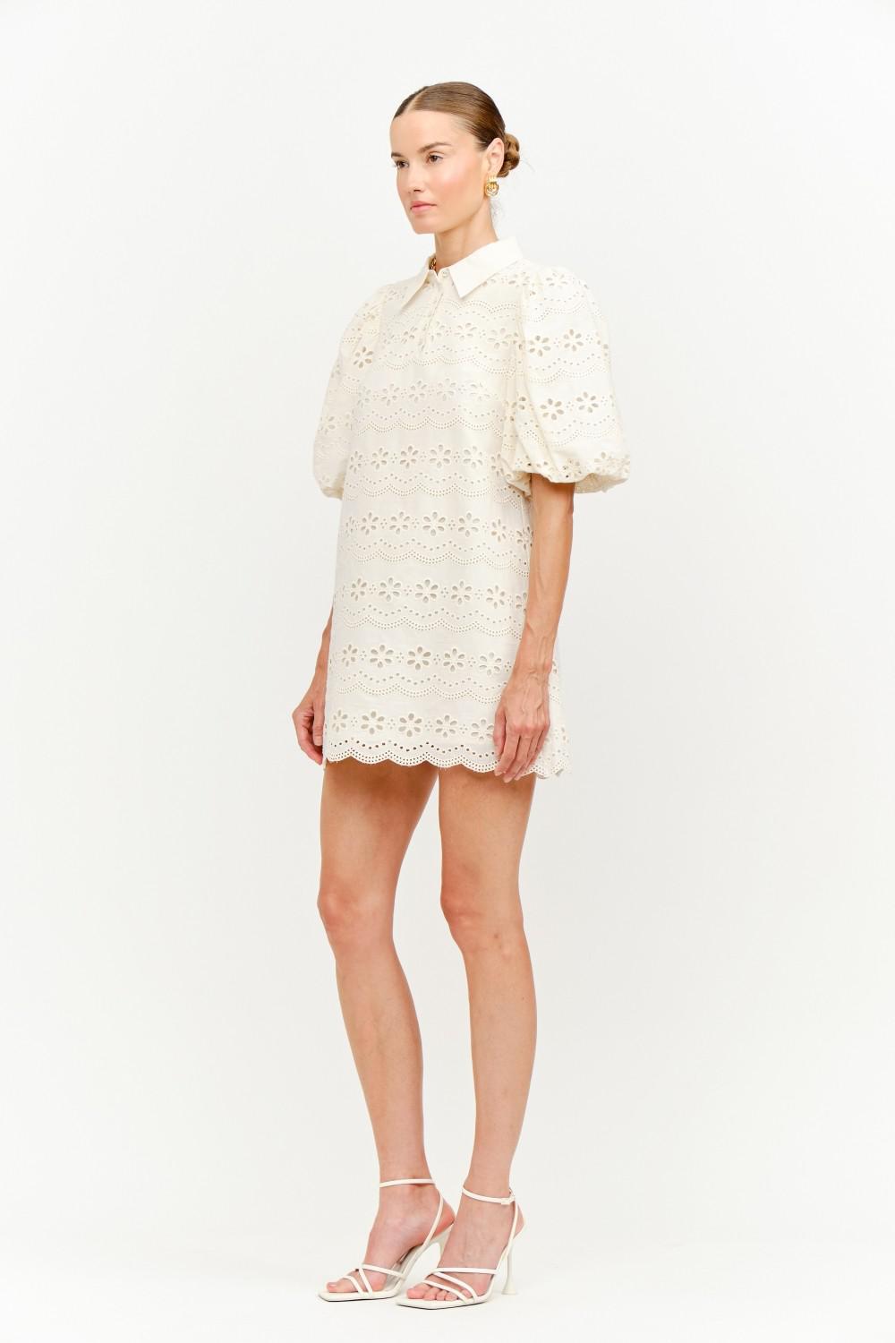 Cream Carmine Eyelet Dress