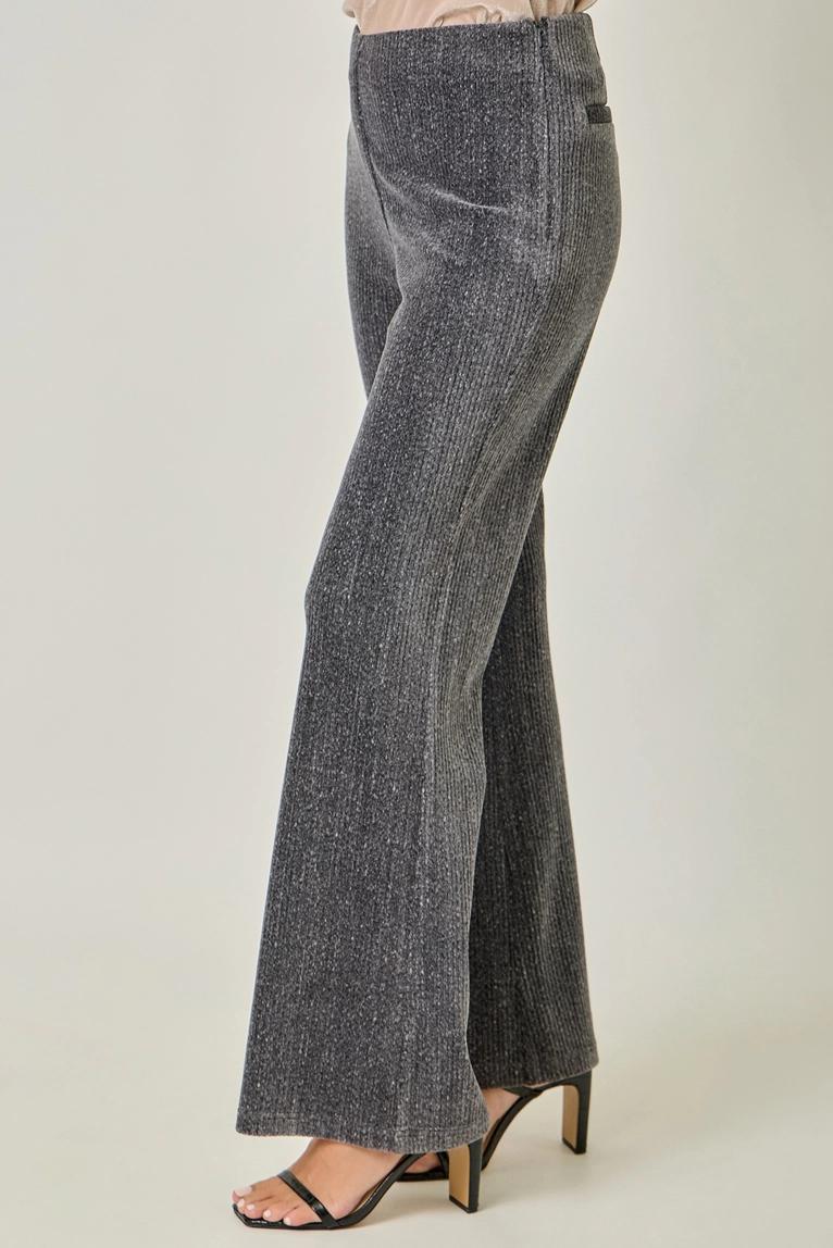 Charcoal Velvet Cord Trousers