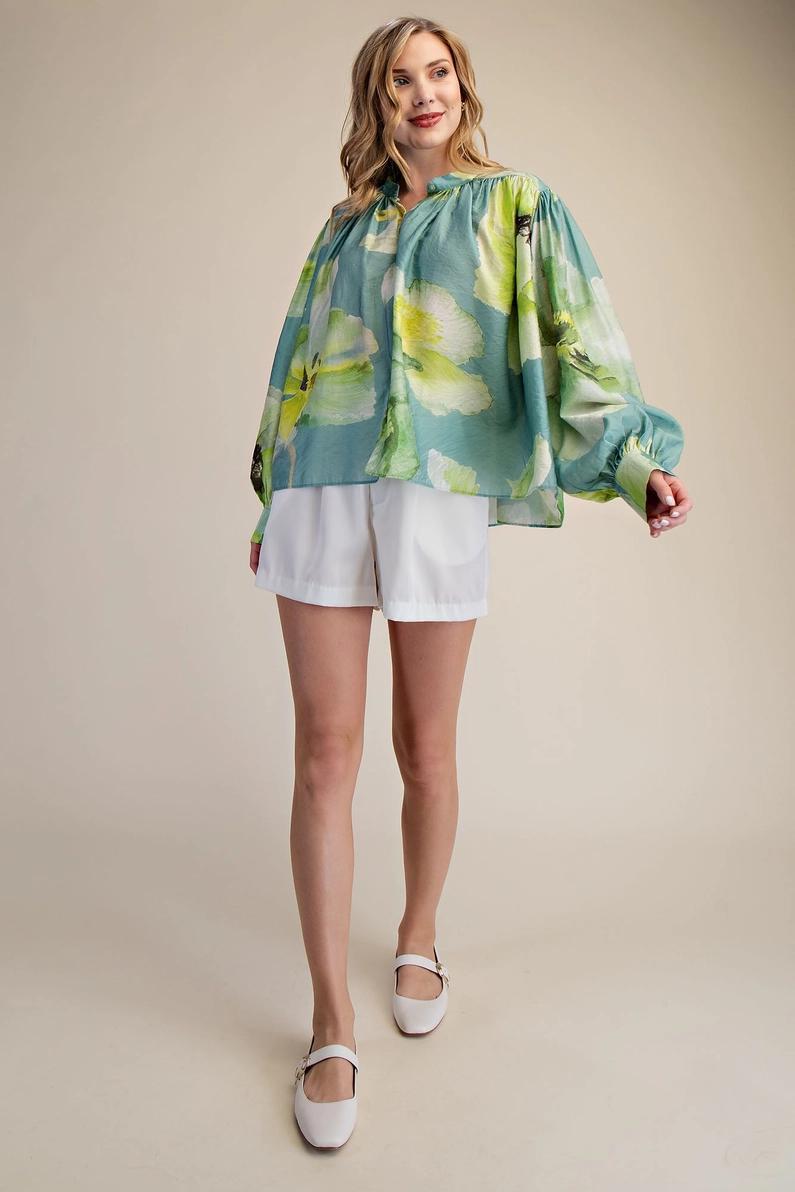 Sage Multi Voluminous Blouse