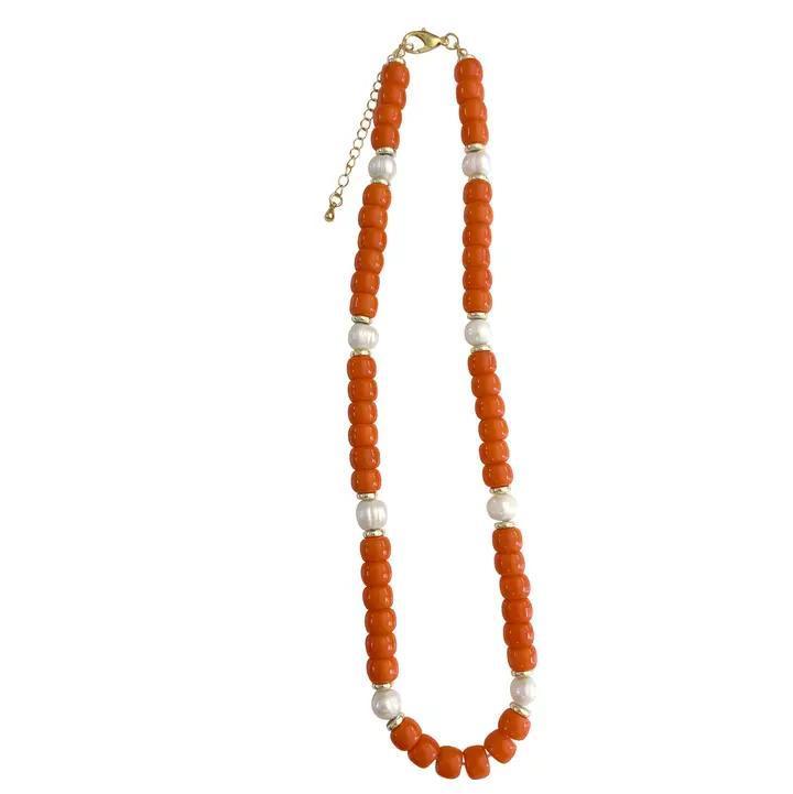 Victory Orange Pearl Necklace