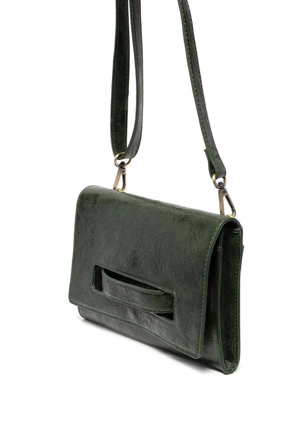Deep Forest Caterina Handle Clutch Crossbody