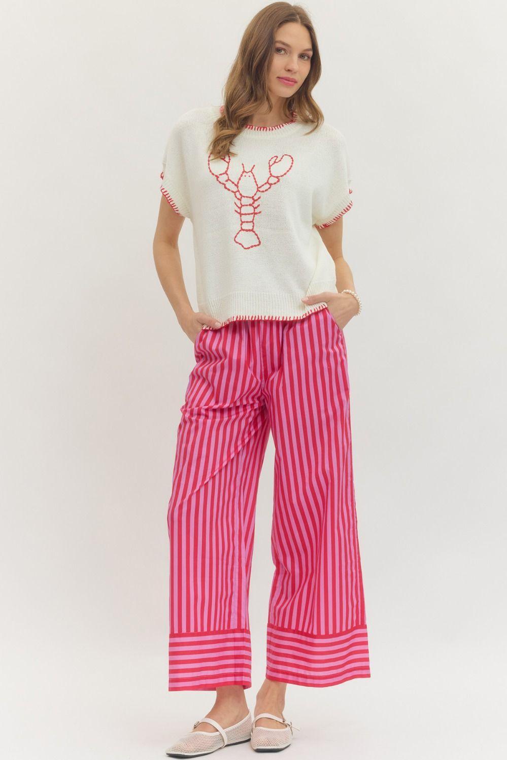 Cream and Red Lobster Knit Sweater