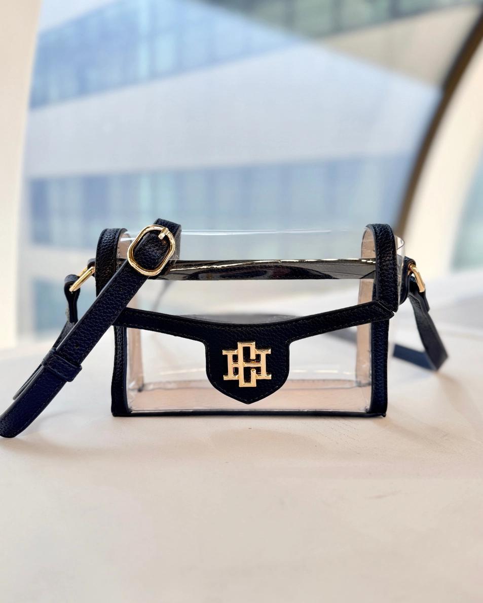 Navy Anna Clear Bag