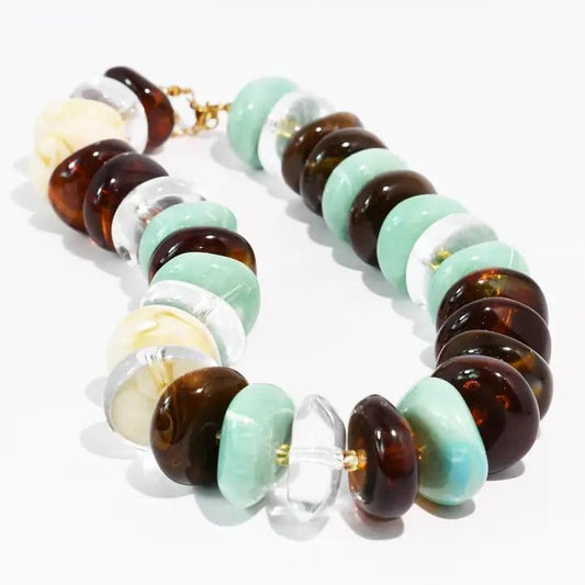 The Icon Mint and Brown Necklace