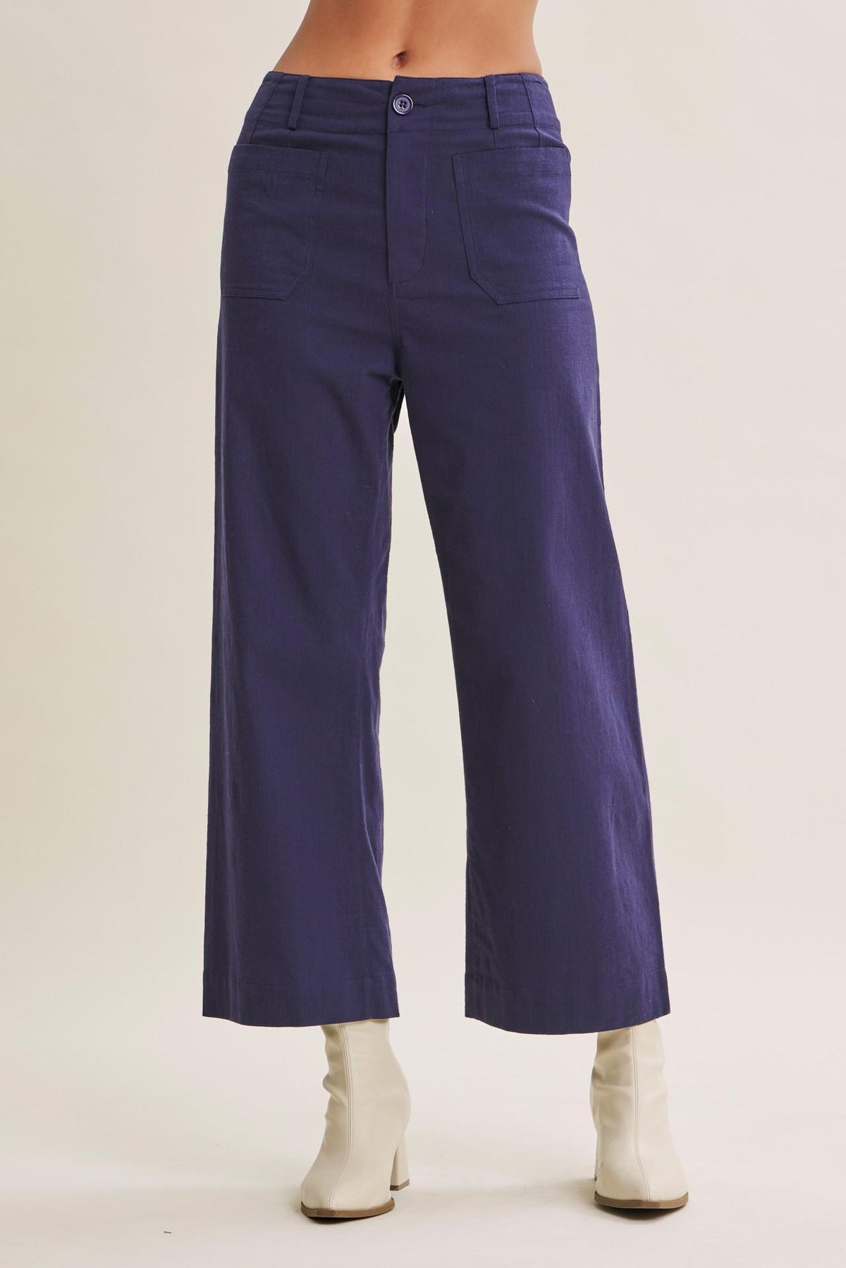 Navy Seasonless Stretch Straight Leg Pants