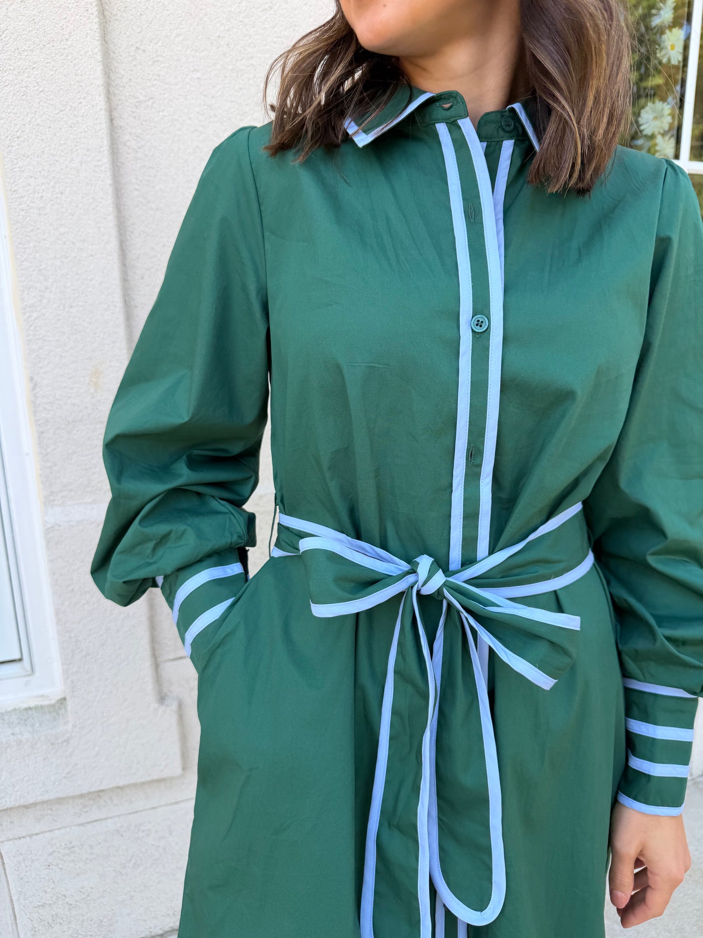 Hunter Green with Baby Blue Accents Mini