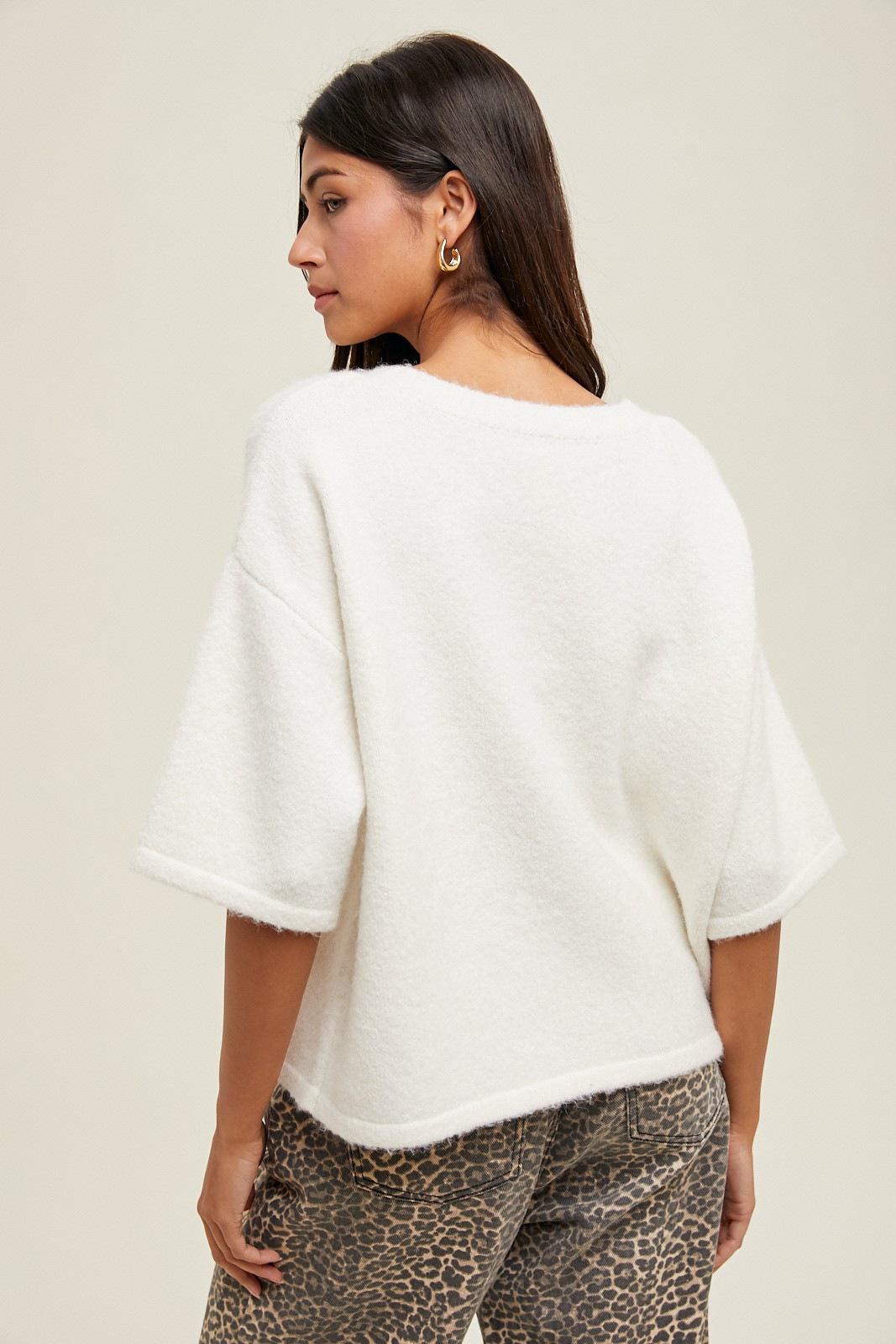 Off White Cozy Brushed Sweater