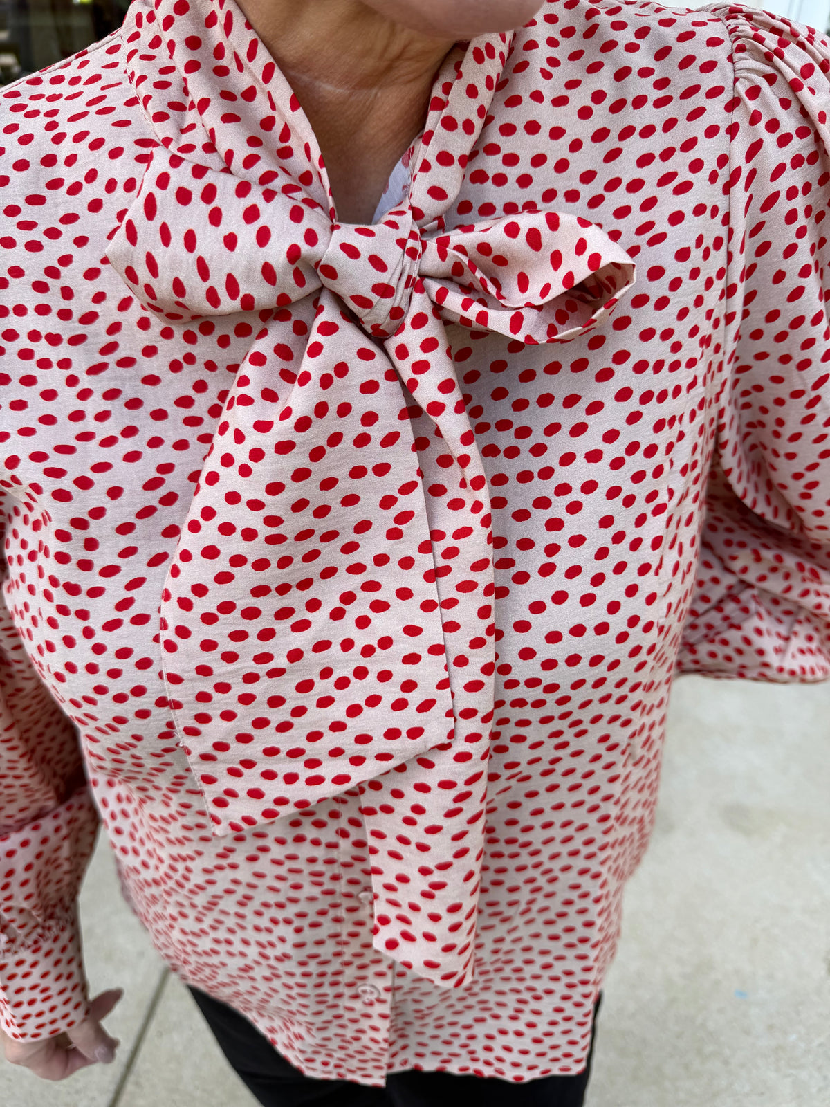 Red Dot Bow Tie Shirt