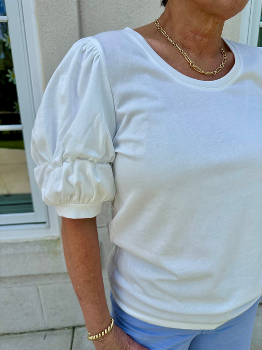 Off White Scoop Neck Tee