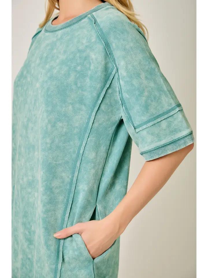 Washed Emerald Terry Dress