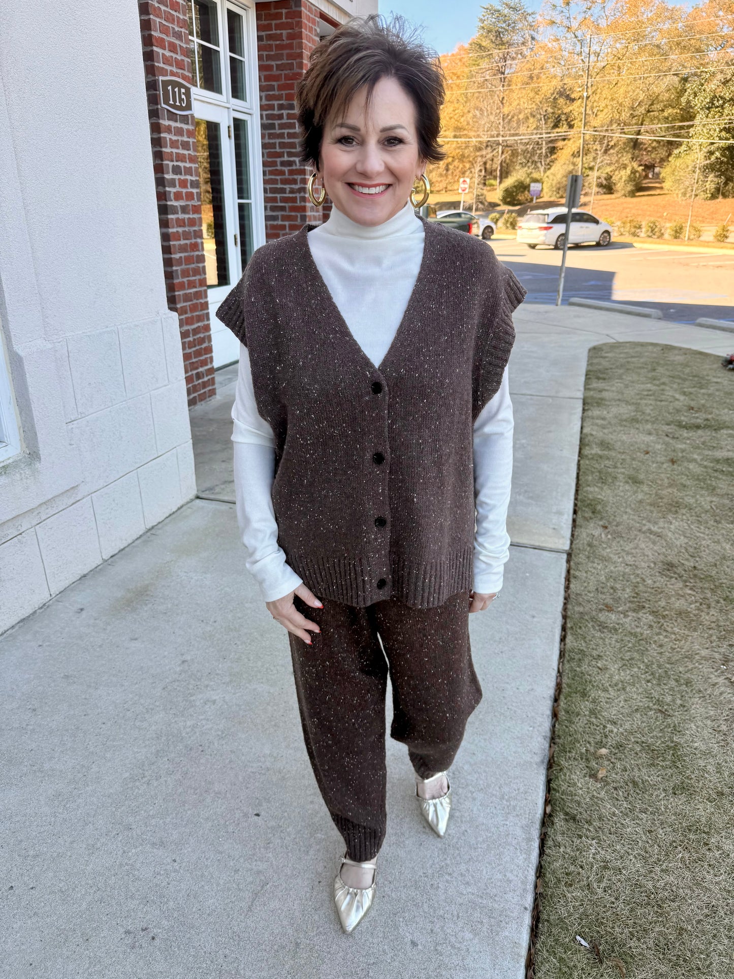 Dark Chocolate Speckled Sweater Set