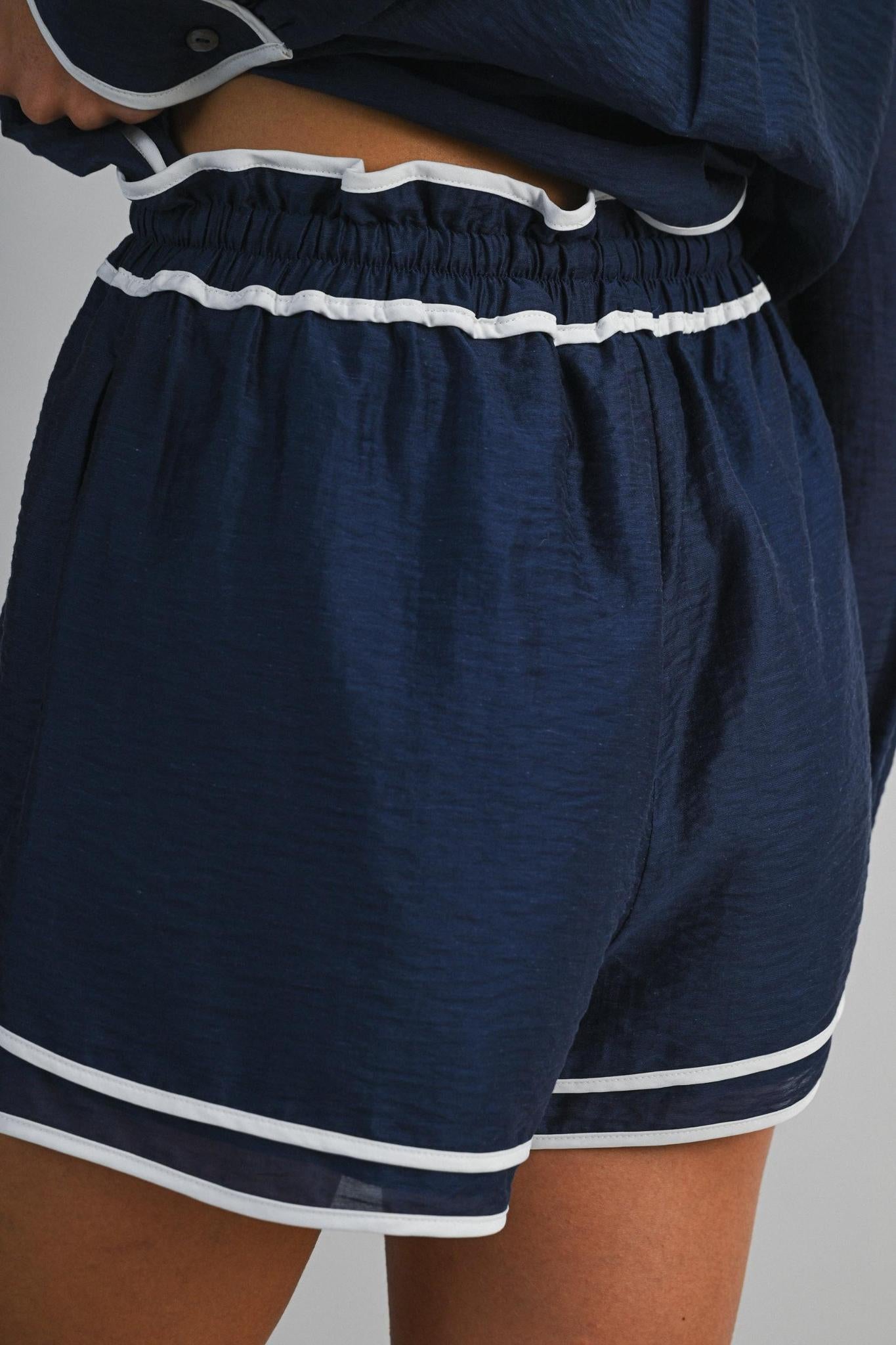 Navy with White Trim Shirt and Shorts Set