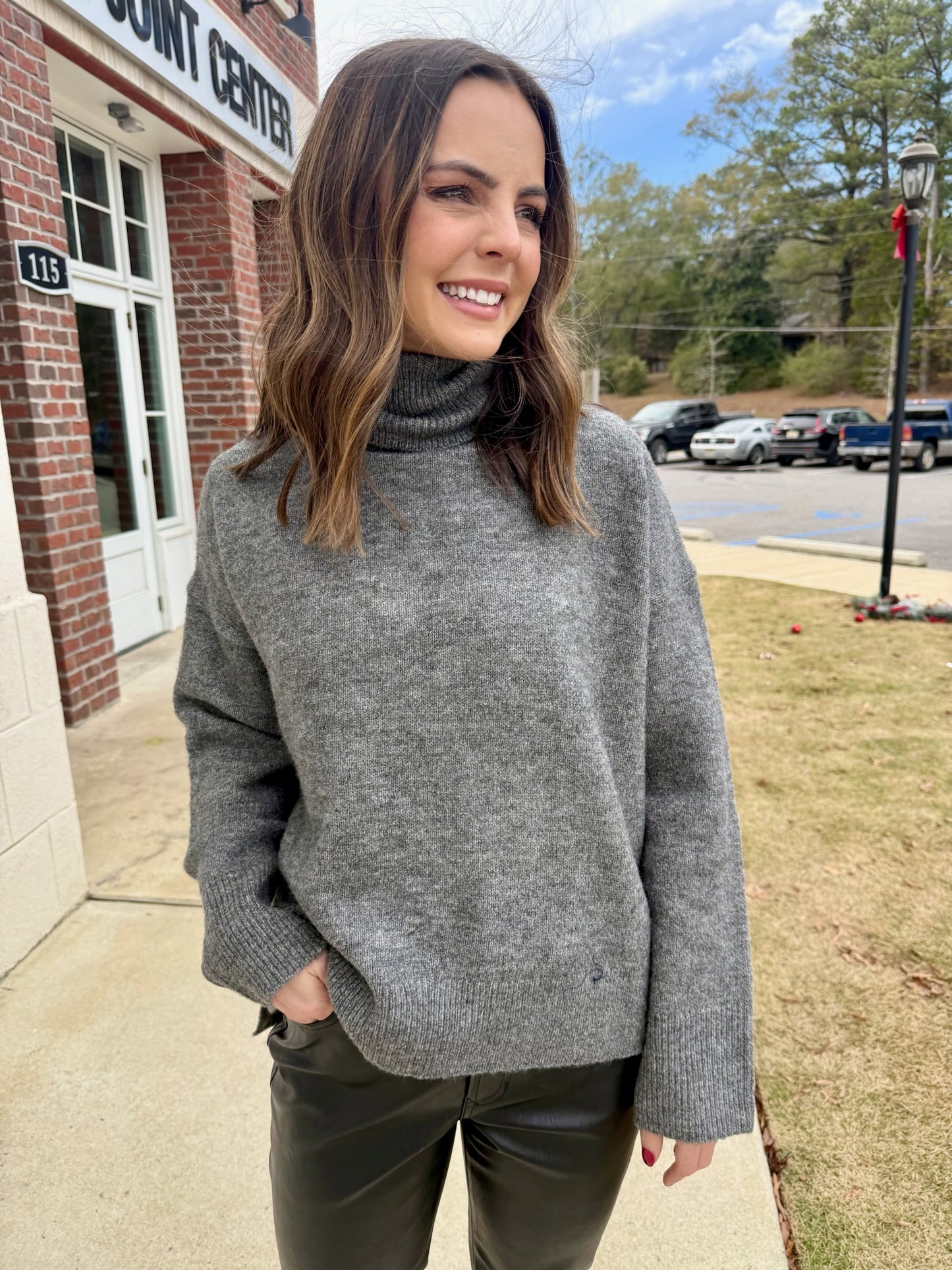 Charcoal Turtleneck Sweater