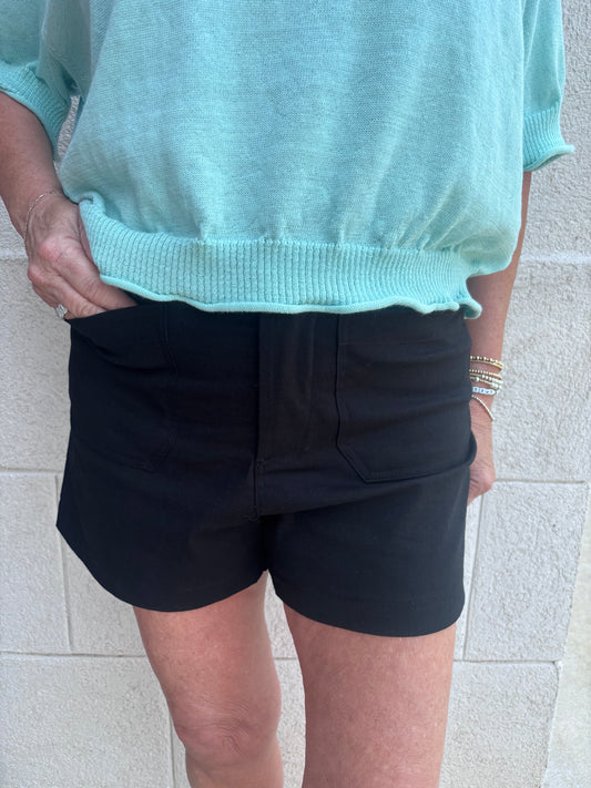 Black Seasonless Comfort Stretch Shorts