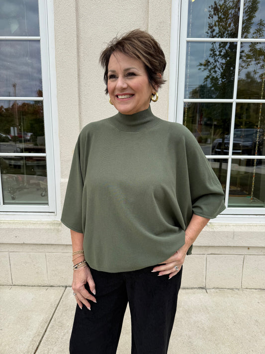 Olive Relaxed Knit Top