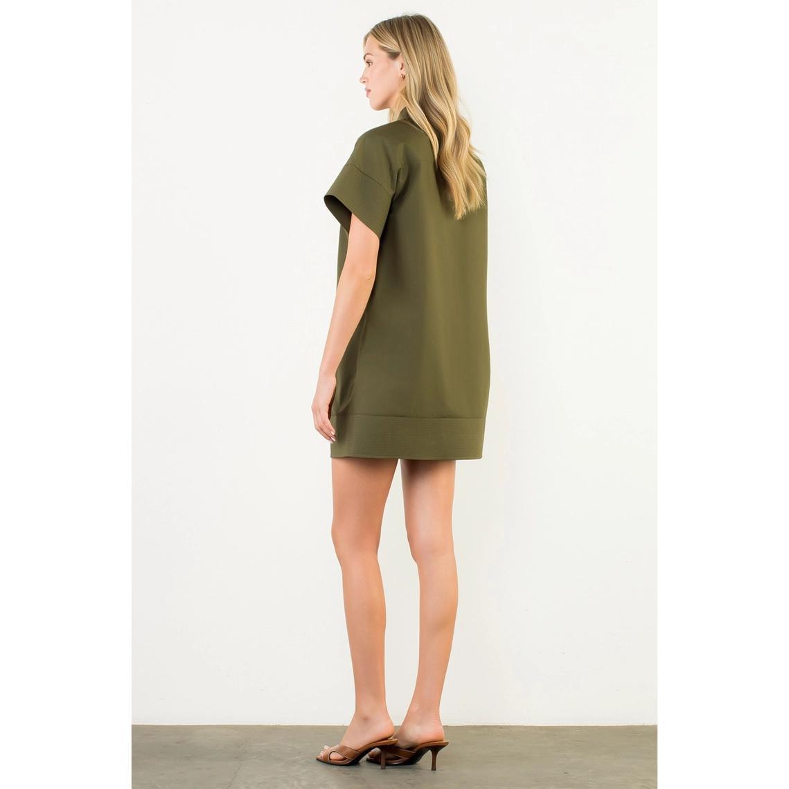 Verdigris Short Sleeve Button Dress