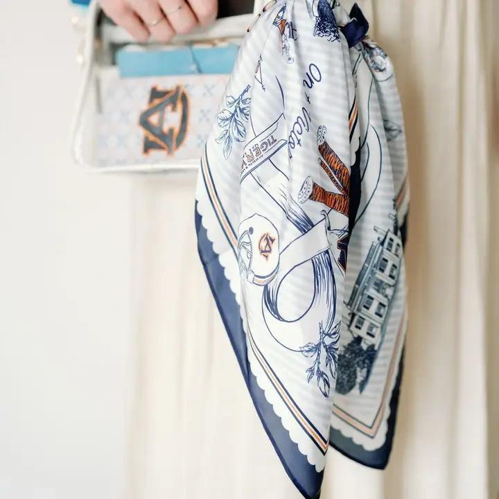 Auburn University Striped Silk Scarf