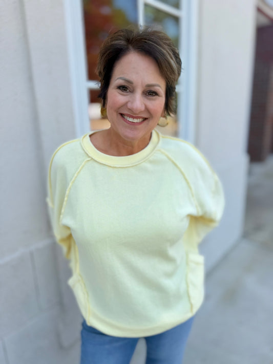 Lemon Mineral Washed Pullover