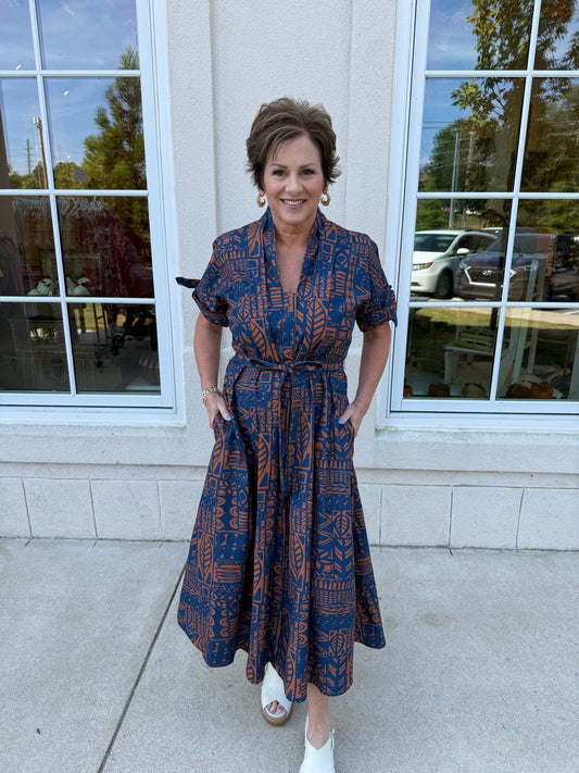 Rustic Edge Maxi Dress