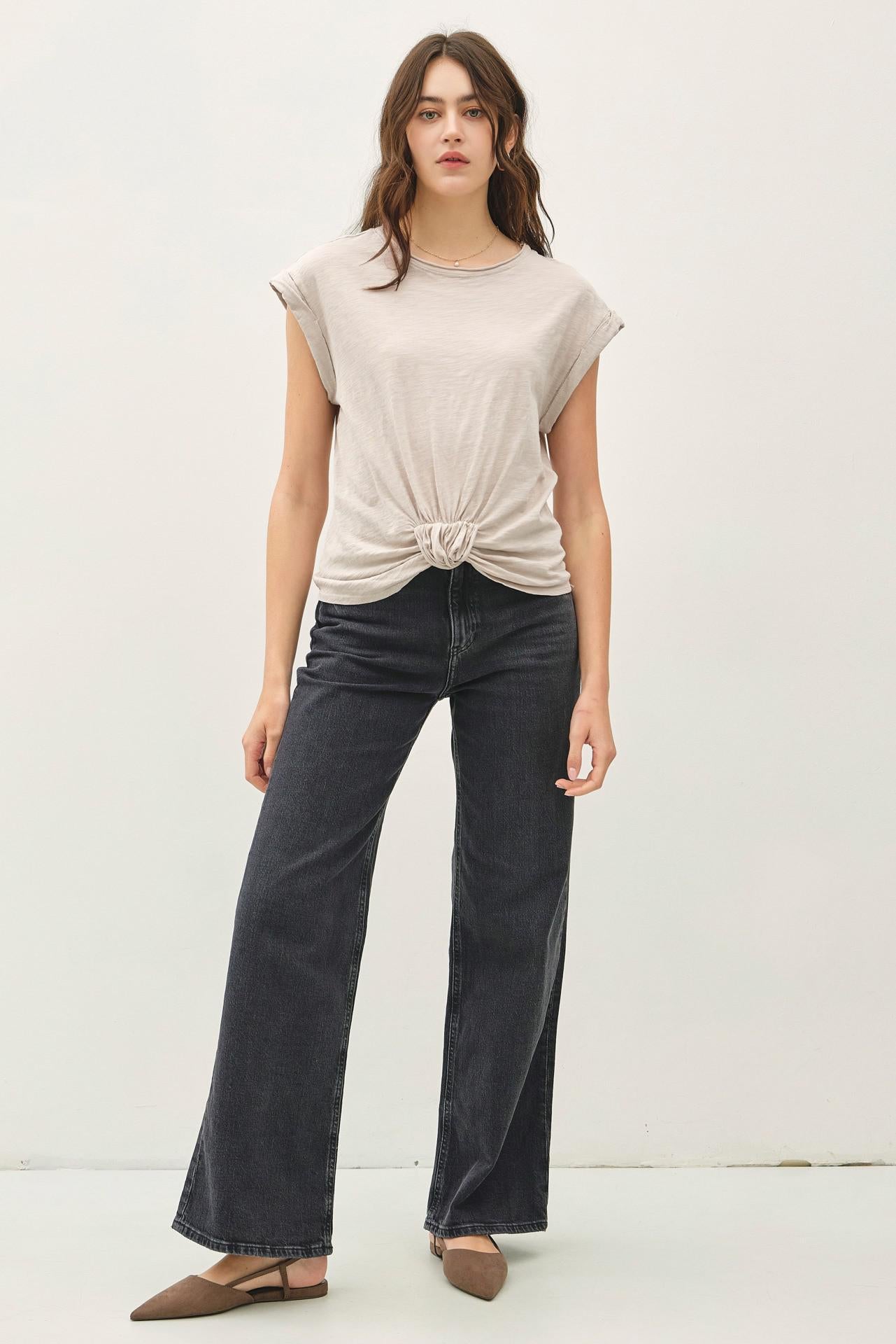 Khaki Knotted Tee