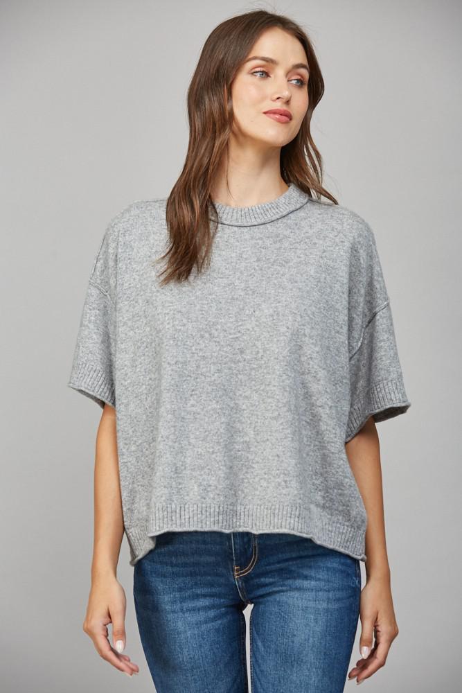 Heathered Grey Cashmere Blend Sweater