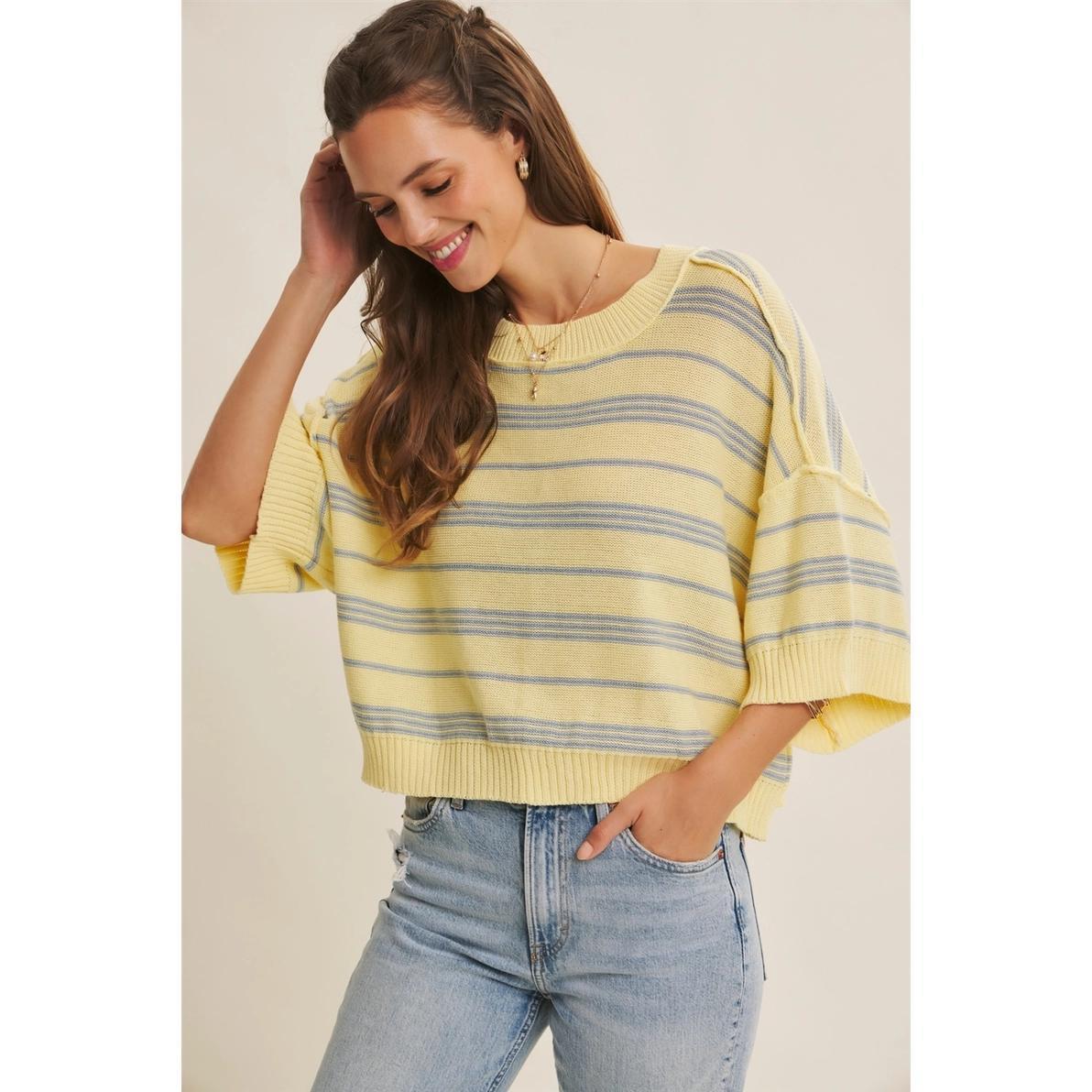 Lemondrop and Blue Relaxed Sweater