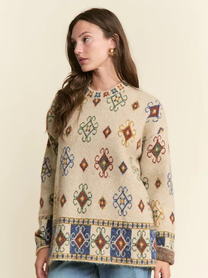 Multi Patterned Knit Sweater