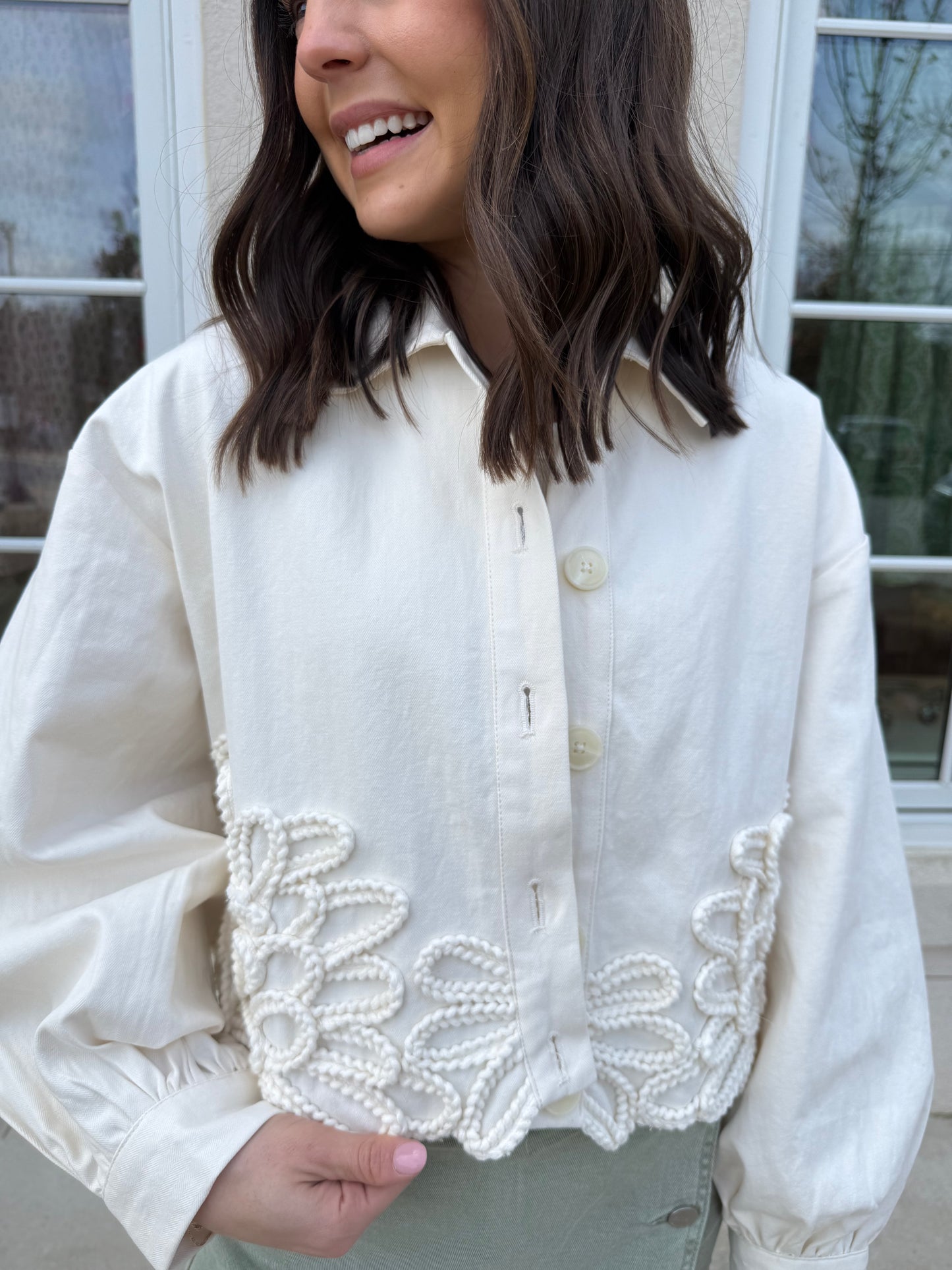 Ecru Embellished Jacket