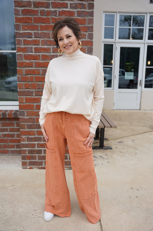 Rust Mineral Washed Terry Pants