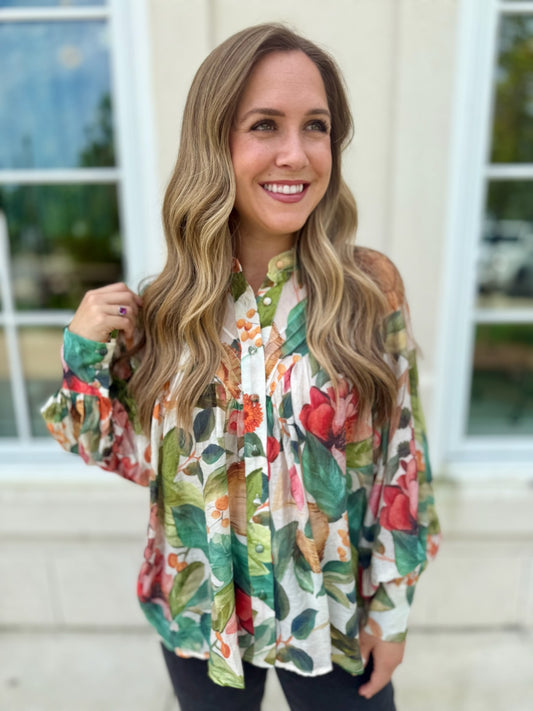 Forest Bloom Printed Top
