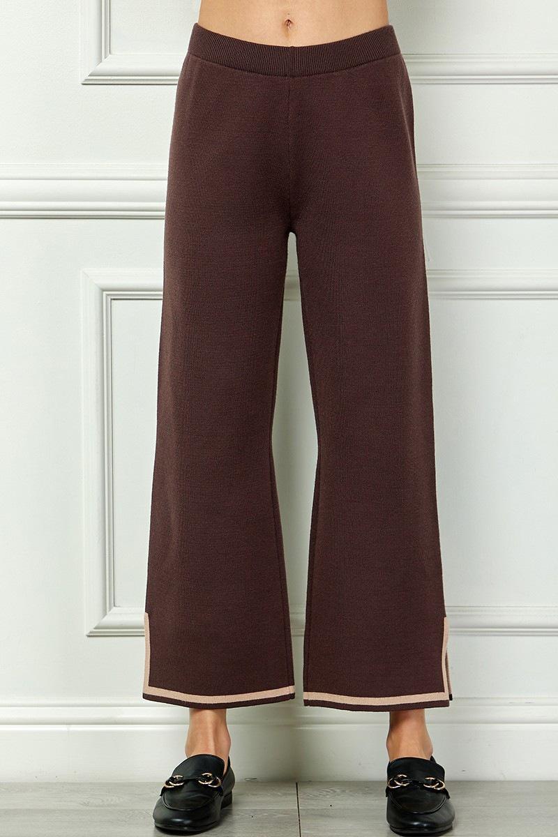 Chocolate and Tan Knit Set