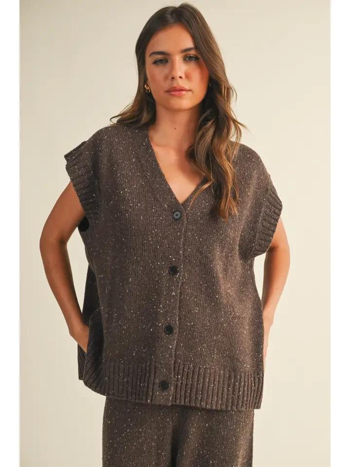 Dark Chocolate Speckled Sweater Set