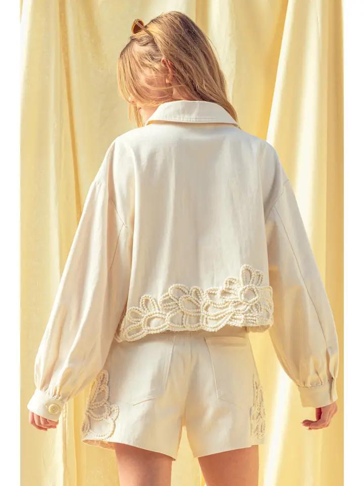 Ecru Embellished Jacket