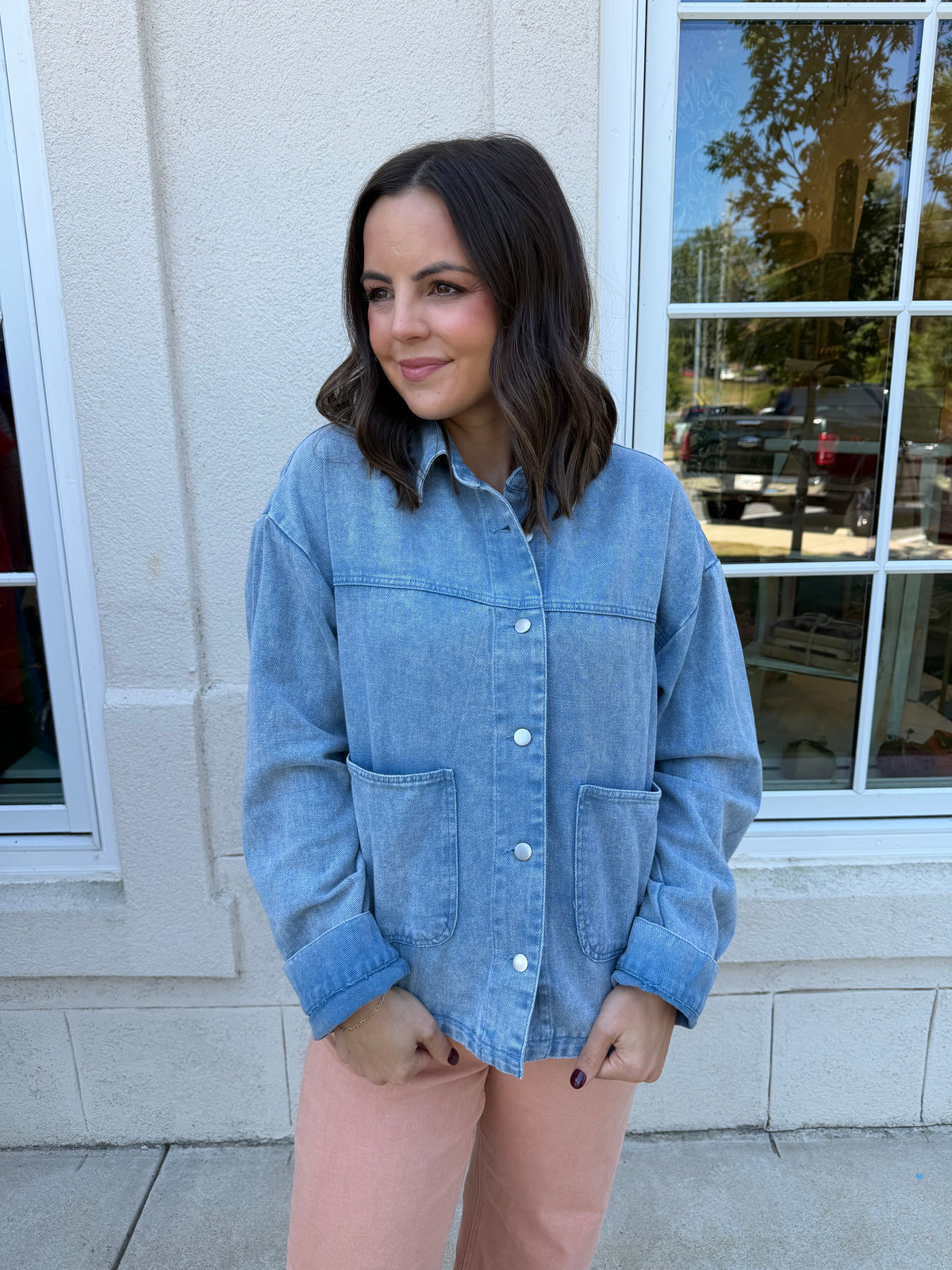 Dark Denim Washed Utility Jacket