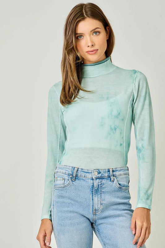 Seafoam Spray Dyed Turtleneck