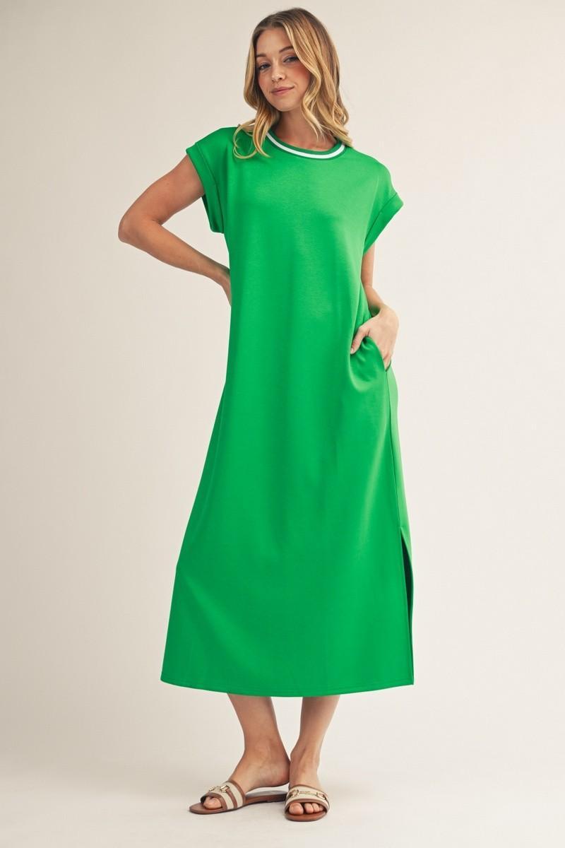 Kelly Green Side Slit Maxi Dress