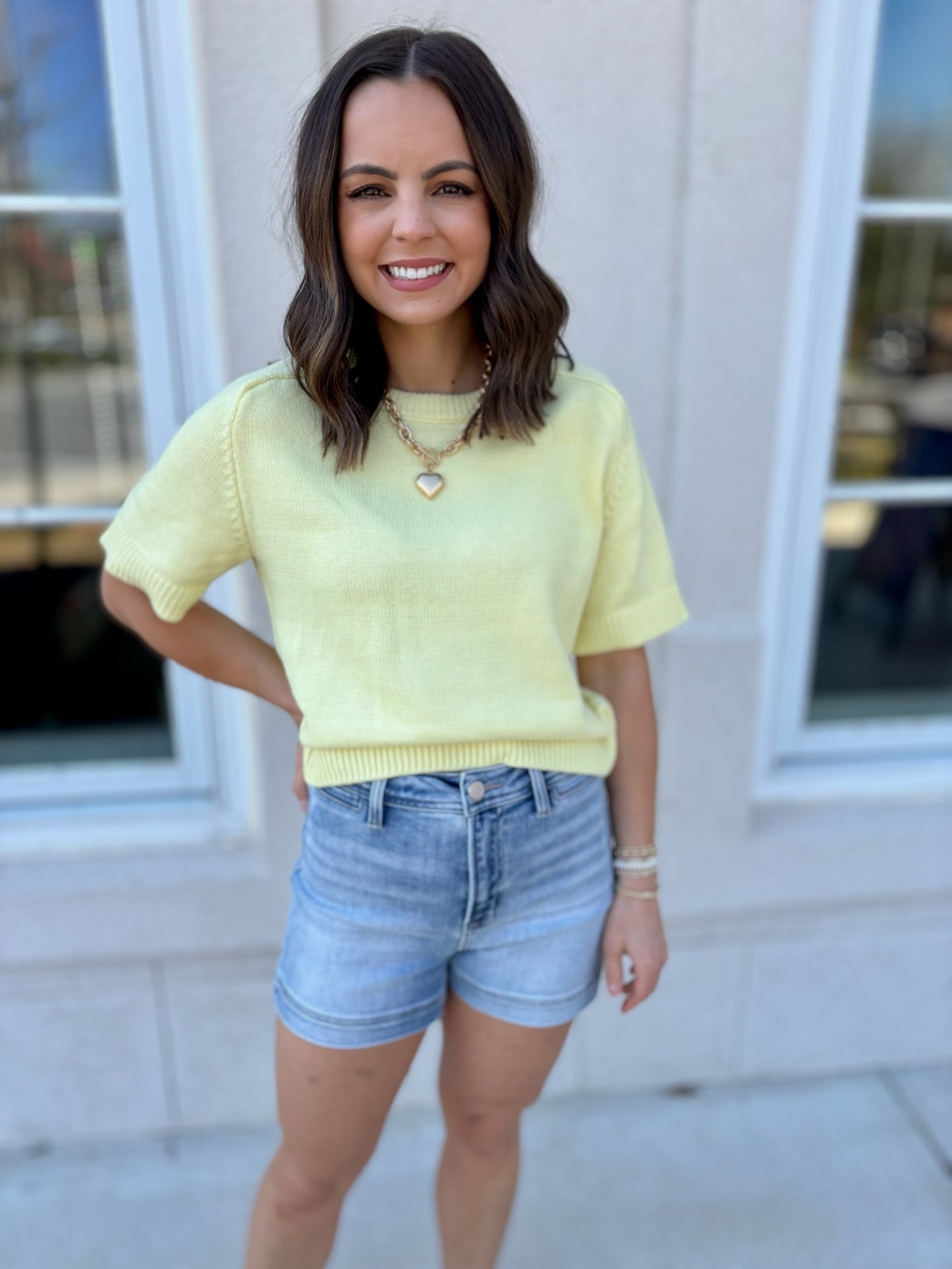 Lemon Soft Sweater Top